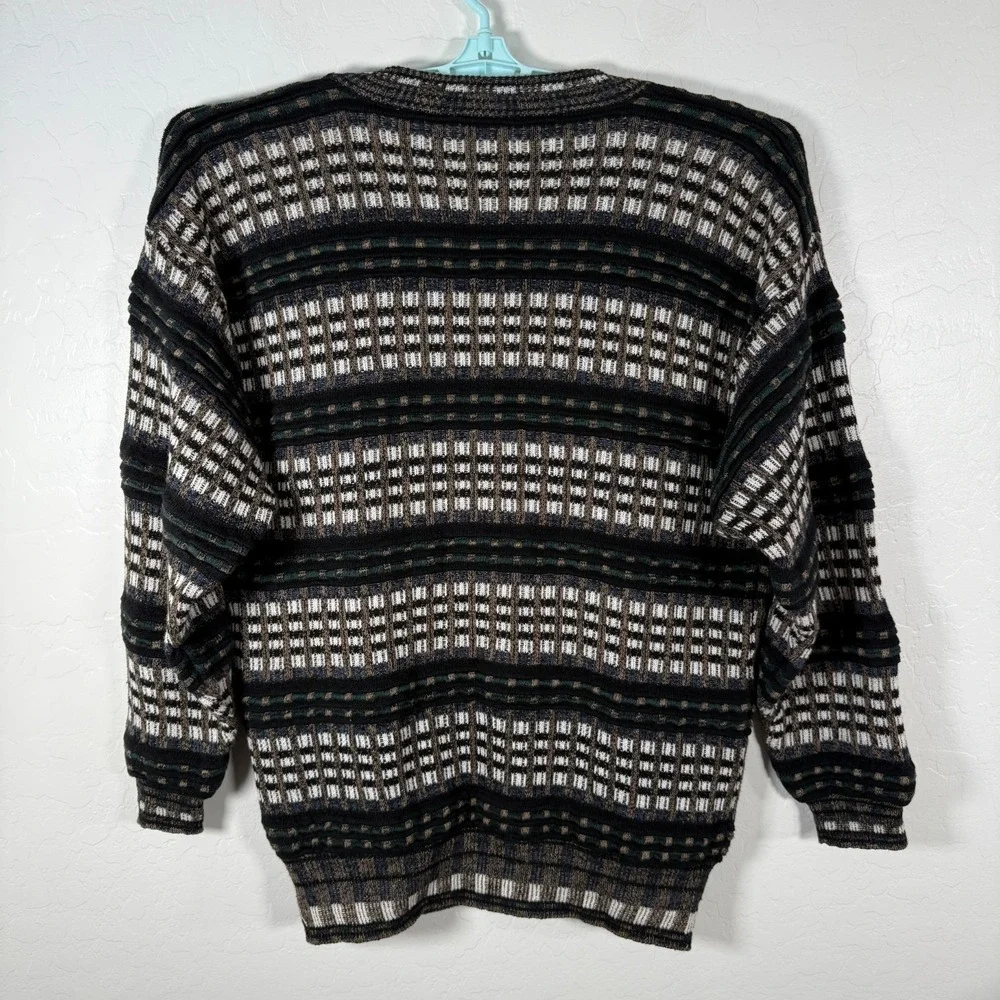 Vintage Bachrach Cardigan Mens Large Button Sweater‎ Textured Cosby Style
